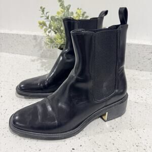 Zara black heeled boots 38 grunge goth moto